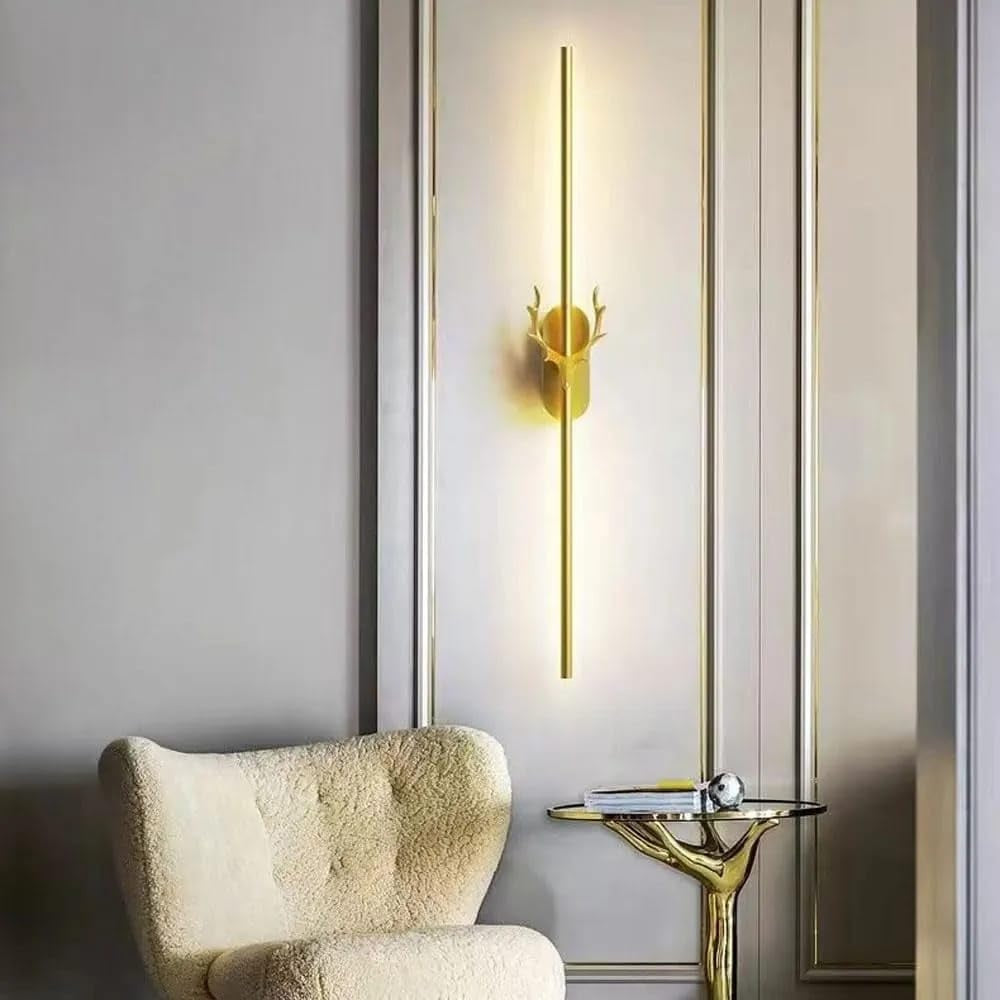 Royal Stag Metal Long Tube Deer Head Wall Light